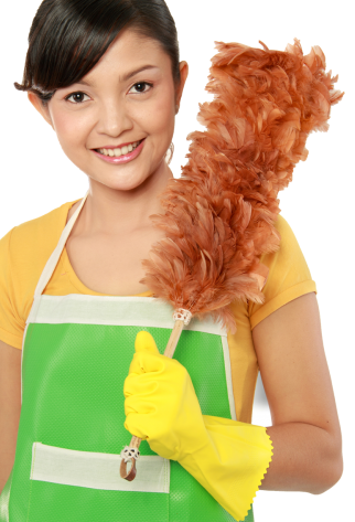 Woman With Feather Duster